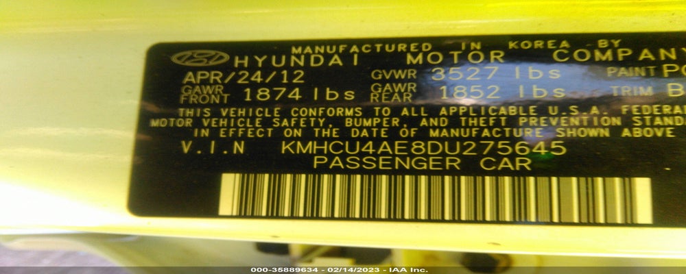 KMHCU4AE8DU275645 2013 HYUNDAI ACCENT photo no. 9