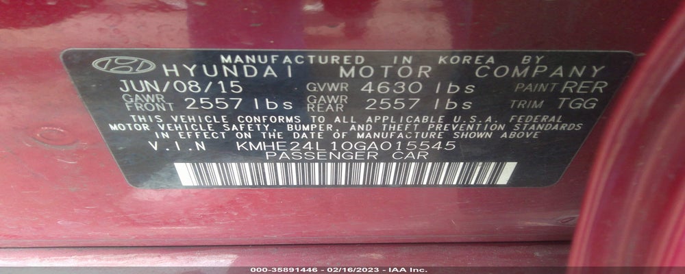 KMHE24L10GA015545 2016 HYUNDAI SONATA HYBRID photo no. 9
