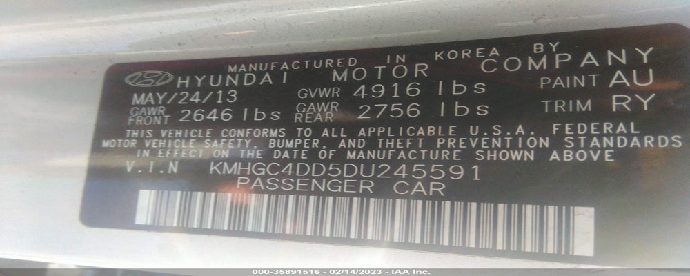 KMHGC4DD5DU245591 2013 HYUNDAI GENESIS photo no. 9