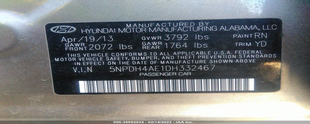 5NPDH4AE1DH332467 2013 HYUNDAI ELANTRA photo no. 9