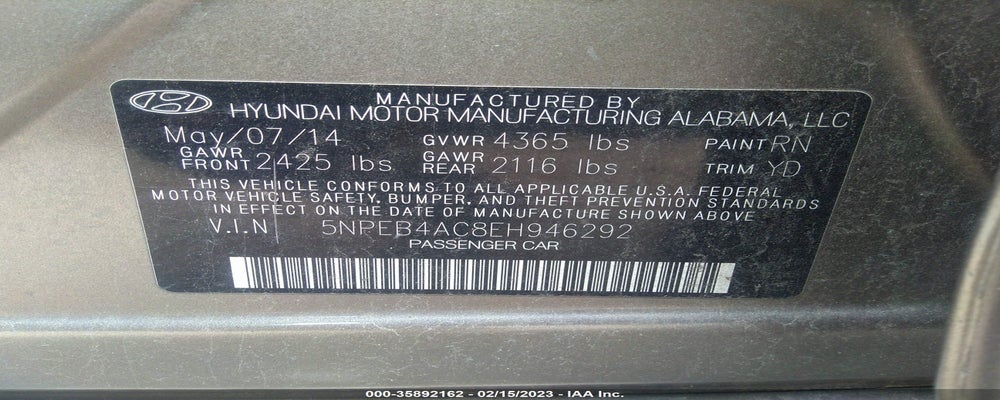 5NPEB4AC8EH946292 2014 HYUNDAI SONATA photo no. 9