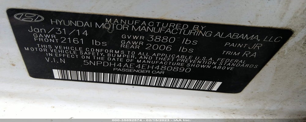 5NPDH4AE4EH480890 2014 HYUNDAI ELANTRA photo no. 9