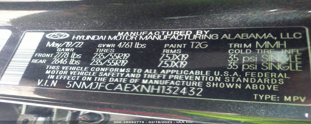 5NMJFCAEXNH132432 2022 HYUNDAI TUCSON photo no. 9