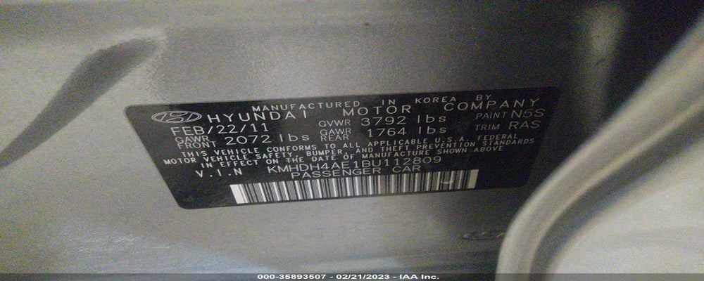 KMHDH4AE1BU112809 2011 HYUNDAI ELANTRA photo no. 9