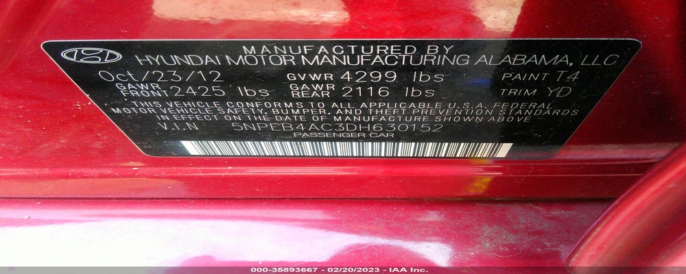 5NPEB4AC3DH630152 2013 HYUNDAI SONATA photo no. 9
