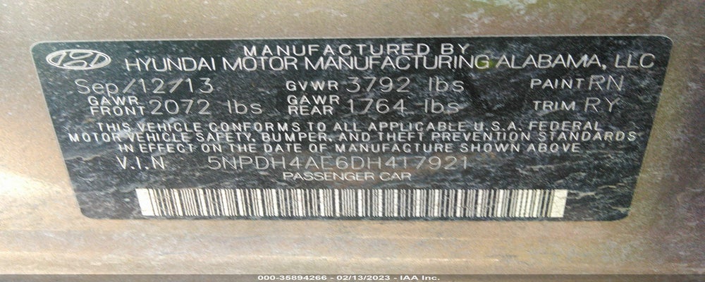 5NPDH4AE6DH417921 2013 HYUNDAI ELANTRA photo no. 9