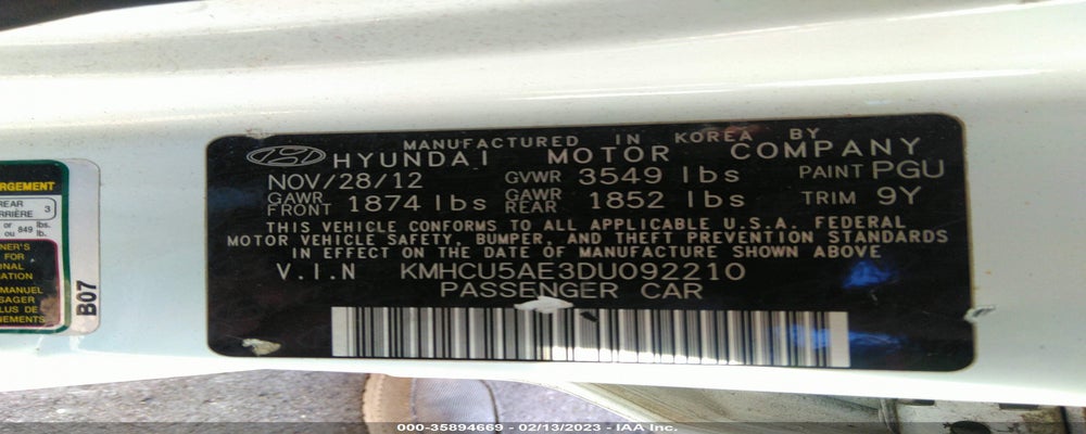 KMHCU5AE3DU092210 2013 HYUNDAI ACCENT photo no. 9