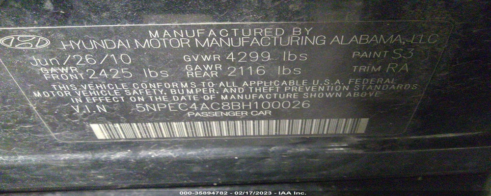 5NPEC4AC8BH100026 2011 HYUNDAI SONATA photo no. 9