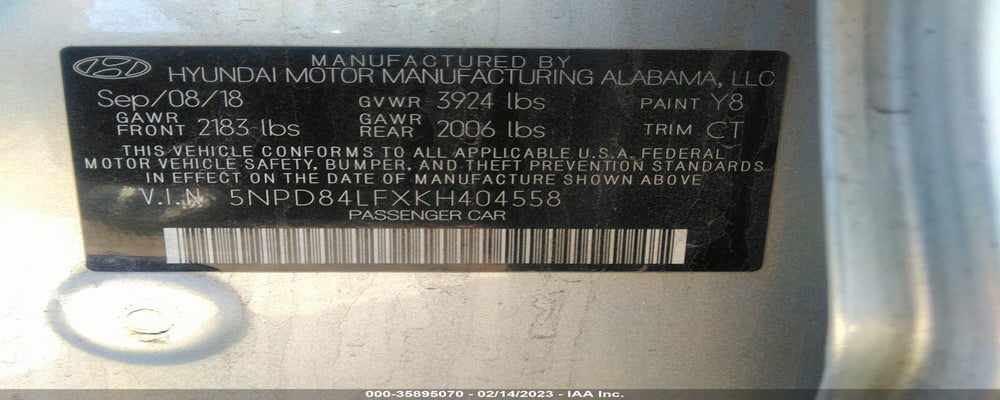 5NPD84LFXKH404558 2019 HYUNDAI ELANTRA photo no. 9
