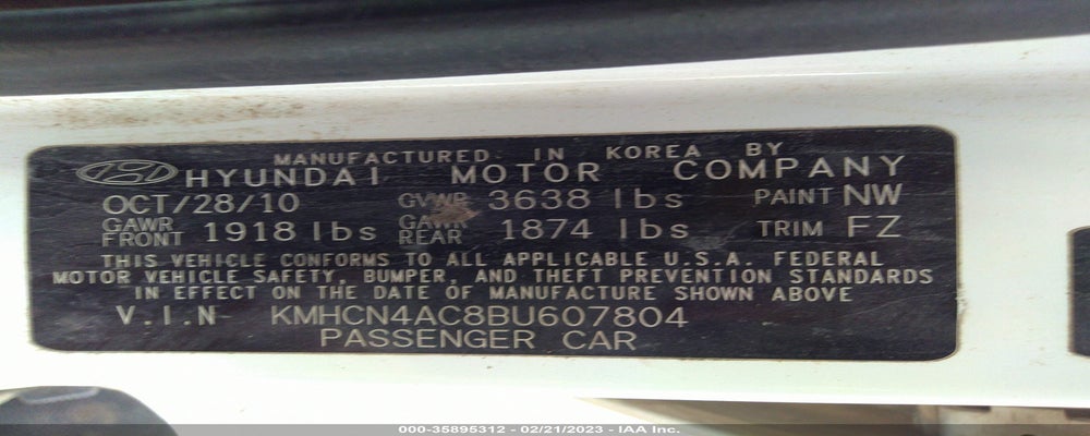 KMHCN4AC8BU607804 2011 HYUNDAI ACCENT photo no. 9