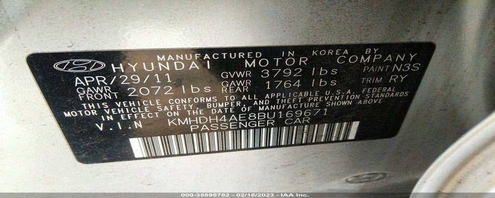 KMHDH4AE8BU169671 2011 HYUNDAI ELANTRA photo no. 9