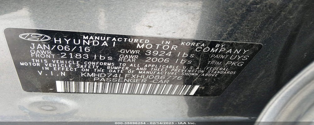 KMHD74LFXHU086776 2017 HYUNDAI ELANTRA photo no. 9