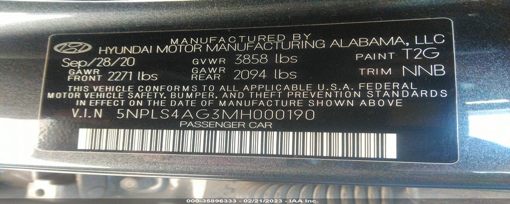 5NPLS4AG3MH000190 2021 HYUNDAI ELANTRA photo no. 9