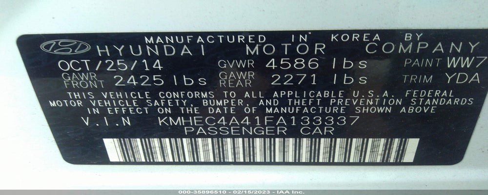 KMHEC4A41FA133337 2015 HYUNDAI SONATA HYBRID photo no. 9