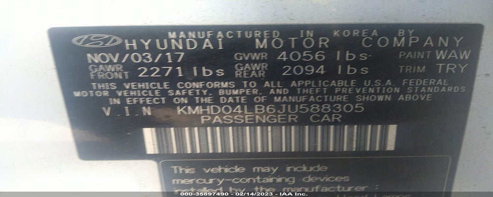 KMHD04LB6JU588305 2018 HYUNDAI ELANTRA photo no. 9