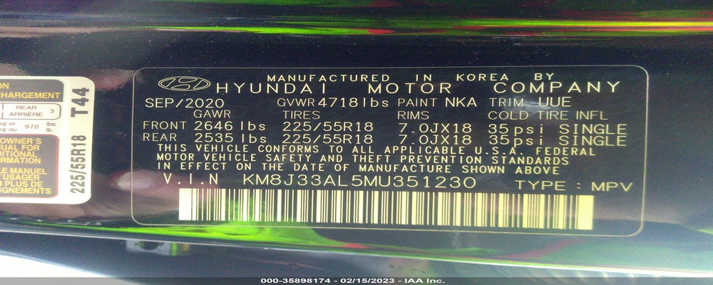 KM8J33AL5MU351230 2021 HYUNDAI TUCSON photo no. 9