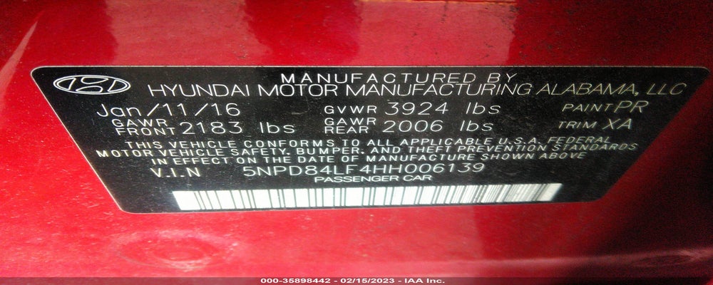 5NPD84LF4HH006139 2017 HYUNDAI ELANTRA photo no. 9