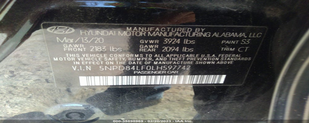 5NPD84LF0LH597742 2020 HYUNDAI ELANTRA photo no. 9
