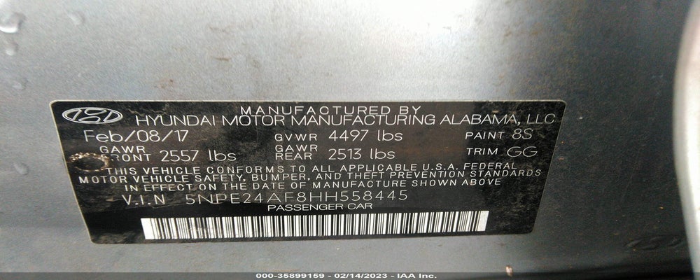 5NPE24AF8HH558445 2017 HYUNDAI SONATA photo no. 9