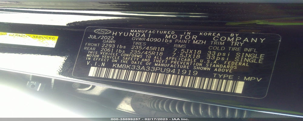 KM8K33A33PU941919 2023 HYUNDAI KONA photo no. 9