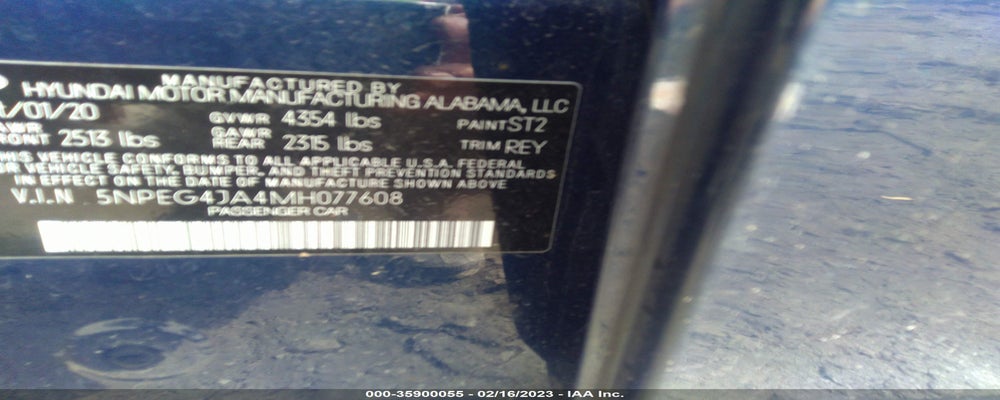 5NPEG4JA4MH077608 2021 HYUNDAI SONATA photo no. 9