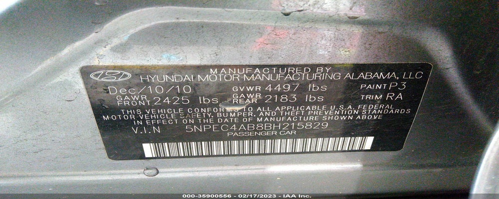 5NPEC4AB8BH215829 2011 HYUNDAI SONATA photo no. 9