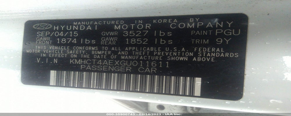 KMHCT4AEXGU011611 2016 HYUNDAI ACCENT photo no. 9