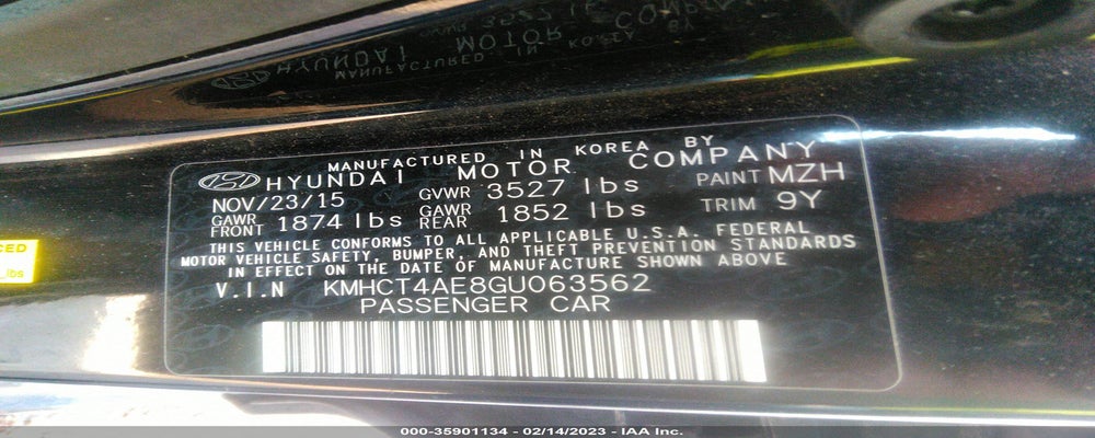 KMHCT4AE8GU063562 2016 HYUNDAI ACCENT photo no. 9