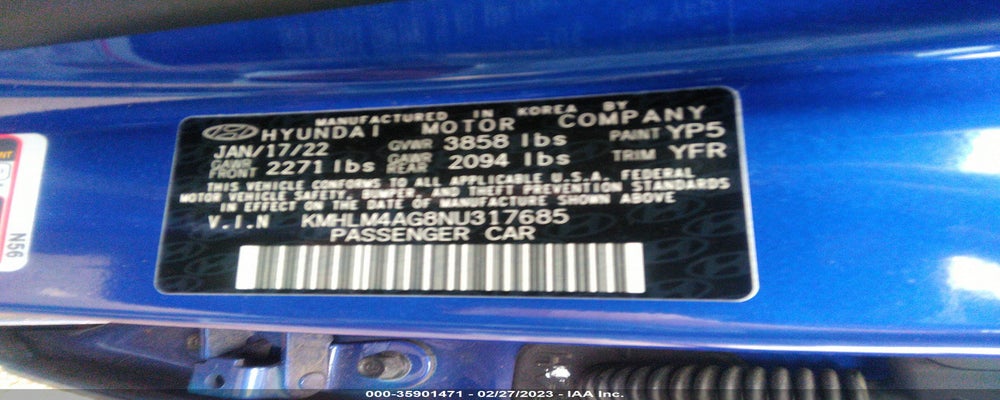 KMHLM4AG8NU317685 2022 HYUNDAI ELANTRA photo no. 9