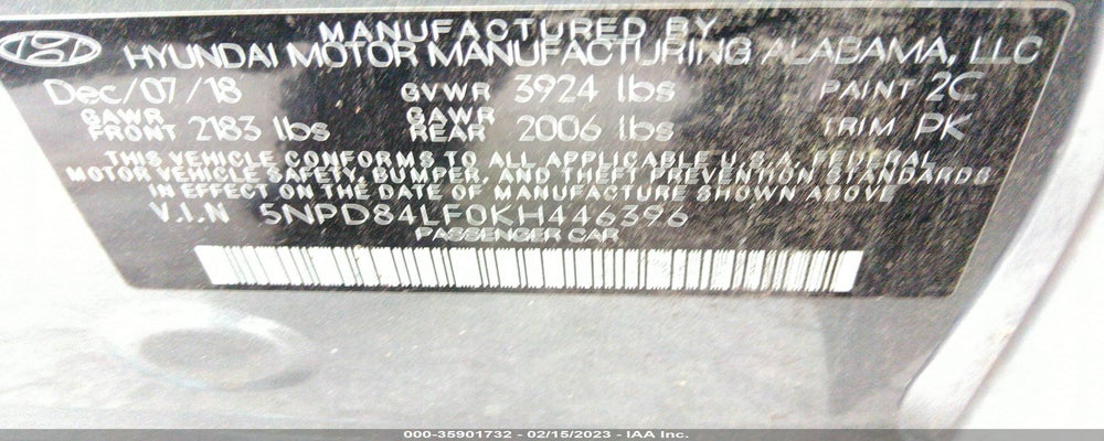 5NPD84LF0KH446396 2019 HYUNDAI ELANTRA photo no. 9
