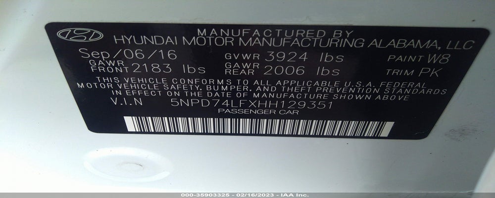 5NPD74LFXHH129351 2017 HYUNDAI ELANTRA photo no. 9