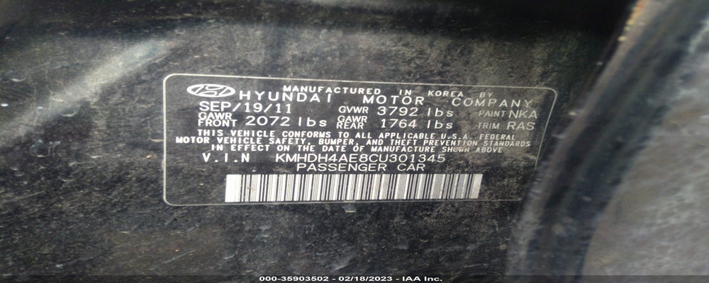 KMHDH4AE8CU301345 2012 HYUNDAI ELANTRA photo no. 9
