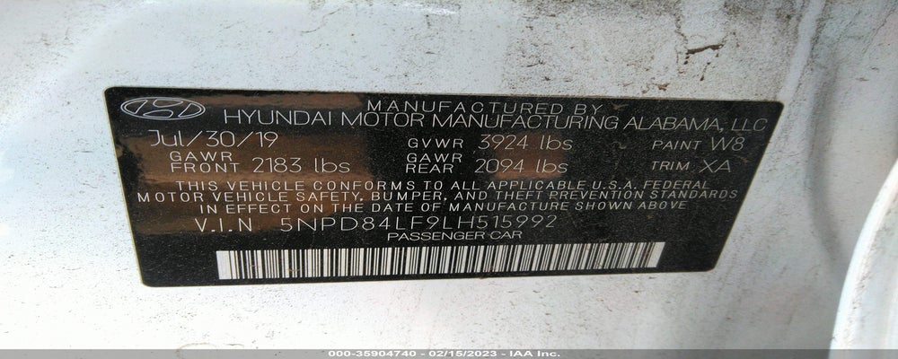 5NPD84LF9LH515992 2020 HYUNDAI ELANTRA photo no. 9