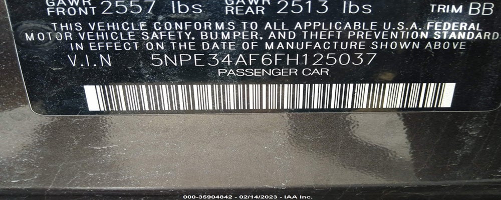 5NPE34AF6FH125037 2015 HYUNDAI SONATA photo no. 9
