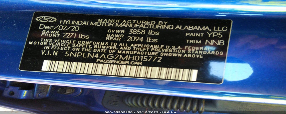 5NPLN4AG2MH015772 2021 HYUNDAI ELANTRA photo no. 9
