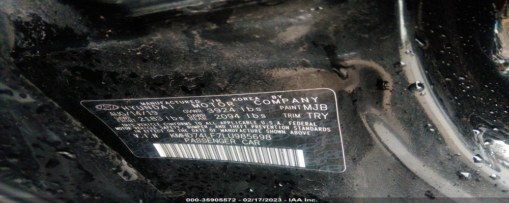 KMHD74LF7LU985698 2020 HYUNDAI ELANTRA photo no. 9