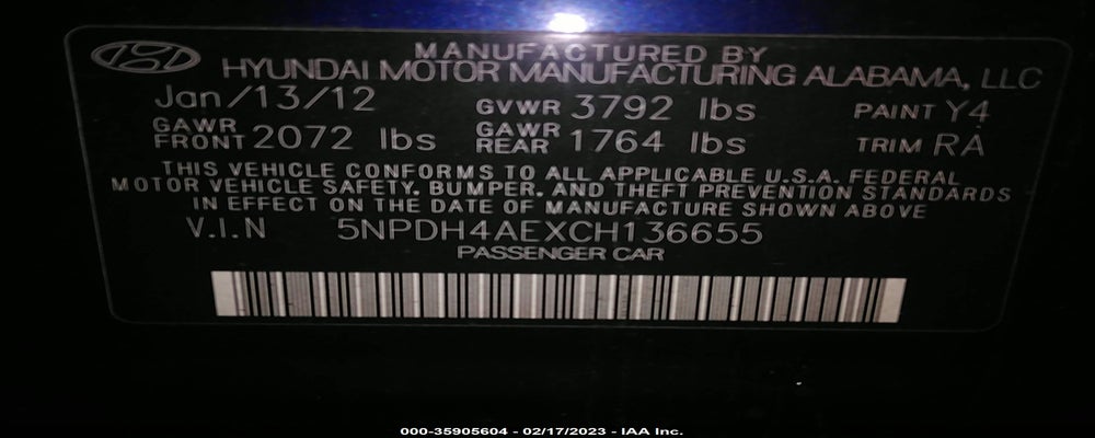 5NPDH4AEXCH136655 2012 HYUNDAI ELANTRA photo no. 9