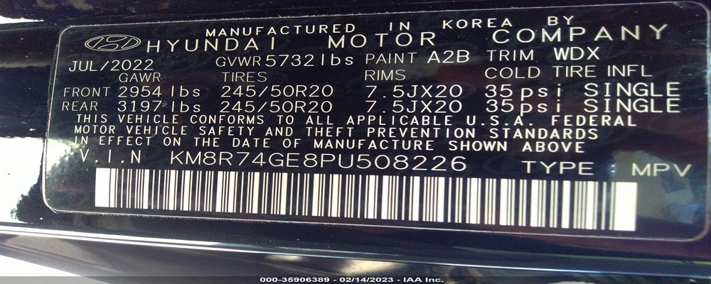 KM8R74GE8PU508226 2023 HYUNDAI PALISADE photo no. 9