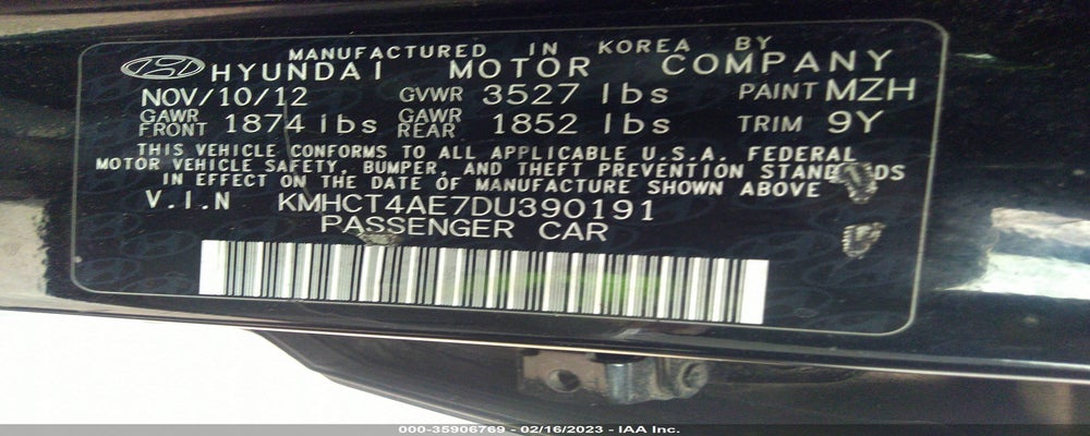 KMHCT4AE7DU390191 2013 HYUNDAI ACCENT photo no. 9