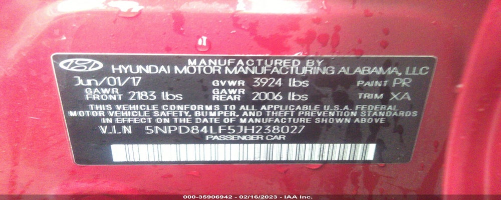 5NPD84LF5JH238027 2018 HYUNDAI ELANTRA photo no. 9