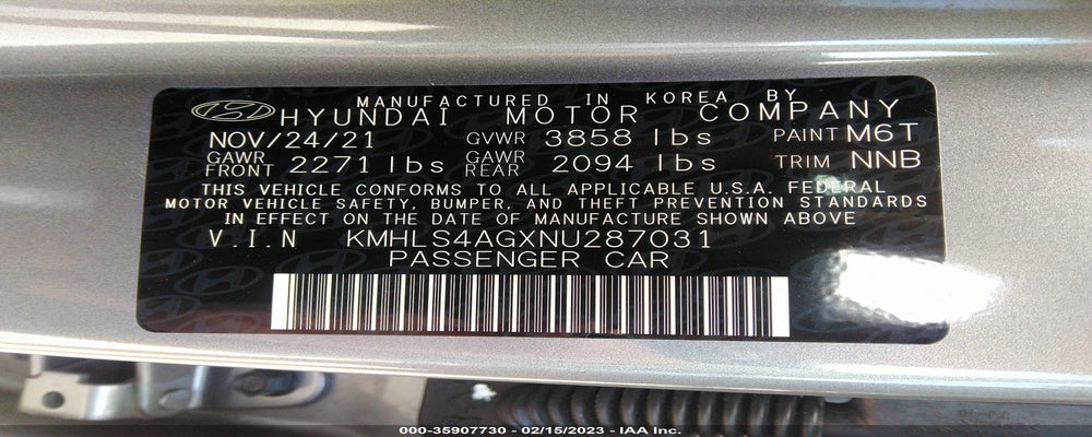 KMHLS4AGXNU287031 2022 HYUNDAI ELANTRA photo no. 9