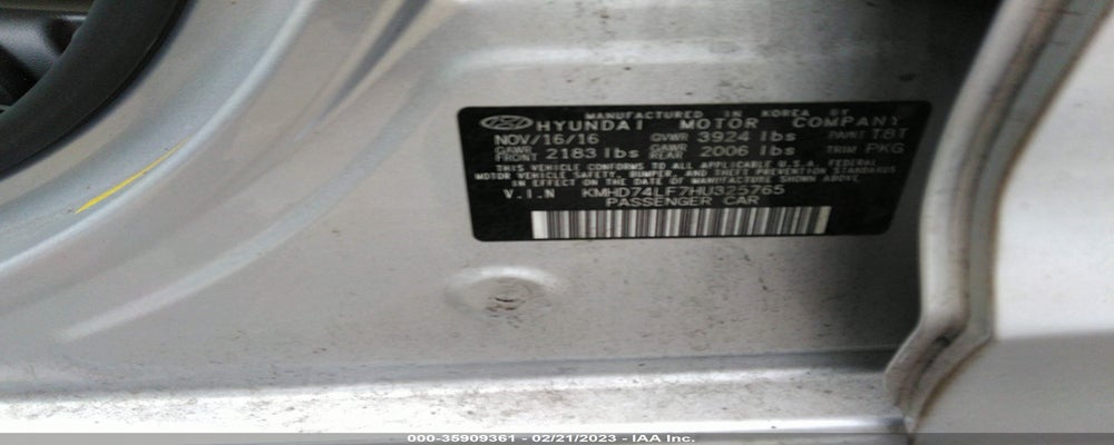 KMHD74LF7HU325765 2017 HYUNDAI ELANTRA photo no. 9