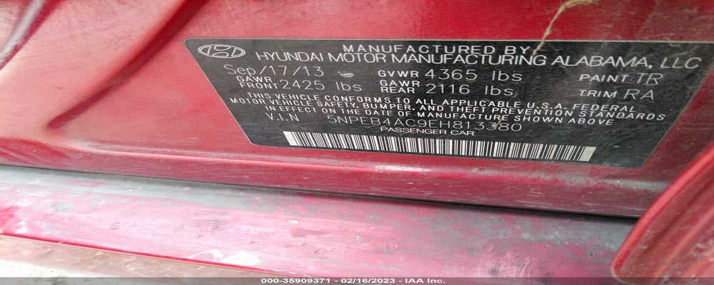 5NPEB4AC9EH813380 2014 HYUNDAI SONATA photo no. 9