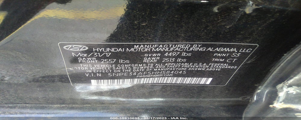 5NPE34AF5HH584045 2017 HYUNDAI SONATA photo no. 9