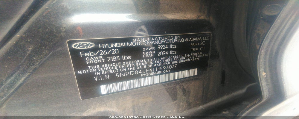 5NPD84LF4LH593077 2020 HYUNDAI ELANTRA photo no. 9