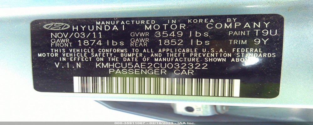 KMHCU5AE2CU032322 2012 HYUNDAI ACCENT photo no. 9