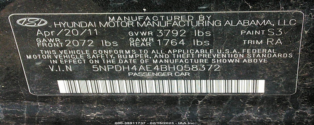 5NPDH4AE4BH058372 2011 HYUNDAI ELANTRA photo no. 9