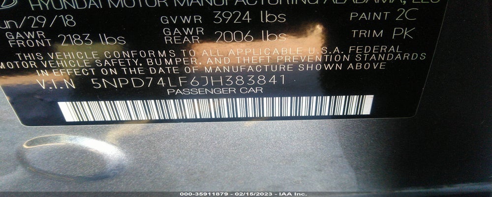 5NPD74LF6JH383841 2018 HYUNDAI ELANTRA photo no. 9