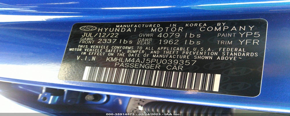 KMHLM4AJ5PU039357 2023 HYUNDAI ELANTRA HYBRID photo no. 9