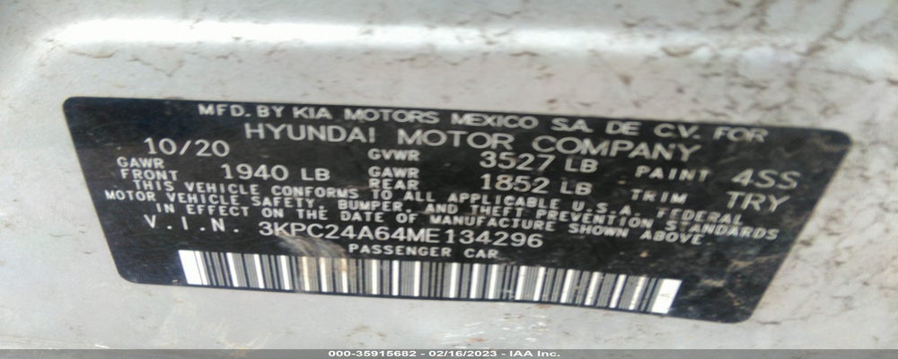 3KPC24A64ME134296 2021 HYUNDAI ACCENT photo no. 9